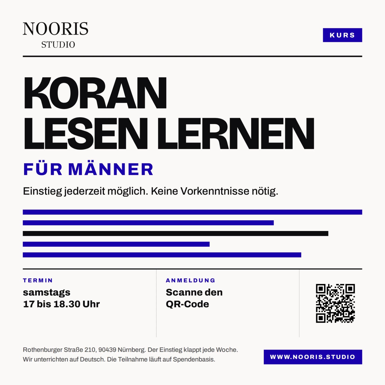 Koran lesen lernen für Männer Flyer